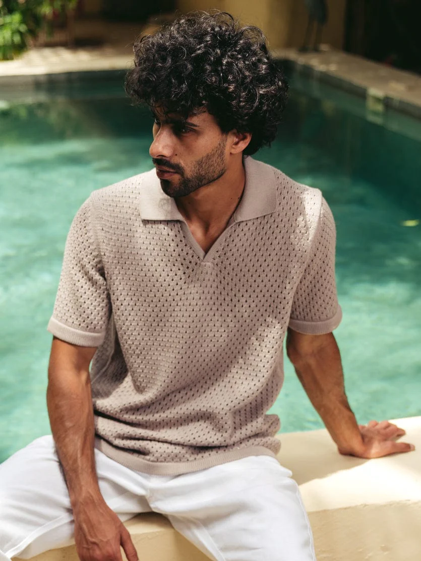 Crochet Polo Shirt - Image 3