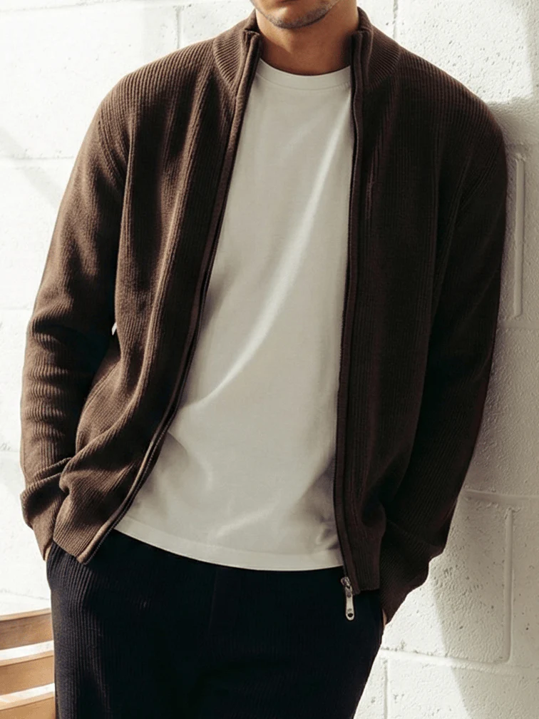 Full-Zip Knit Sweater