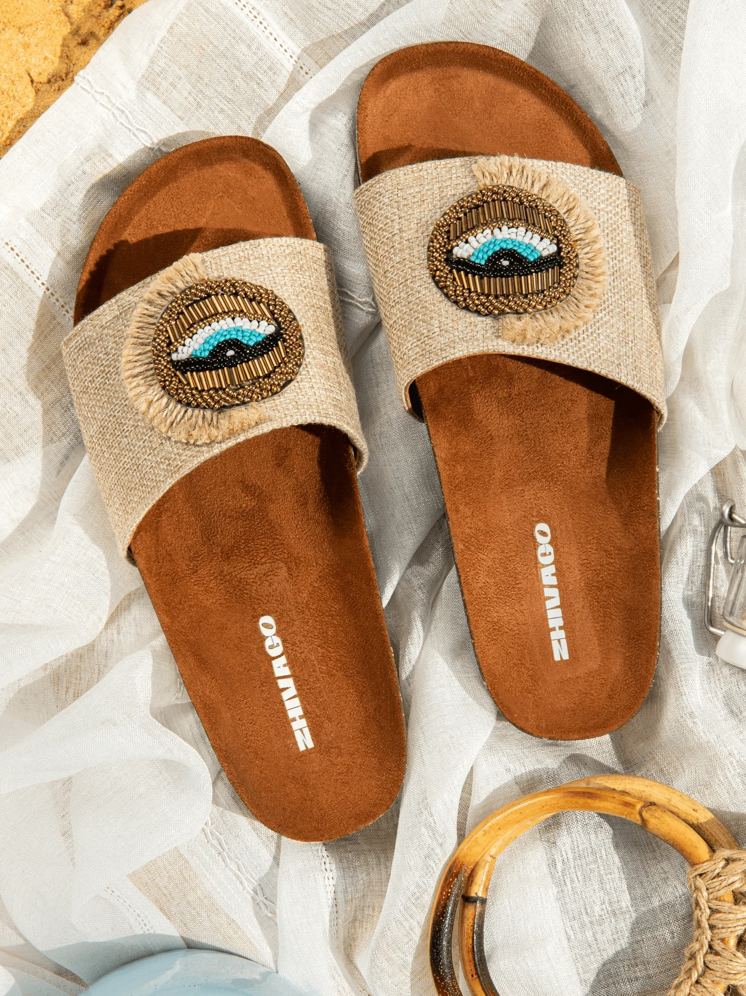 Ojo Beige Slides - Image 4