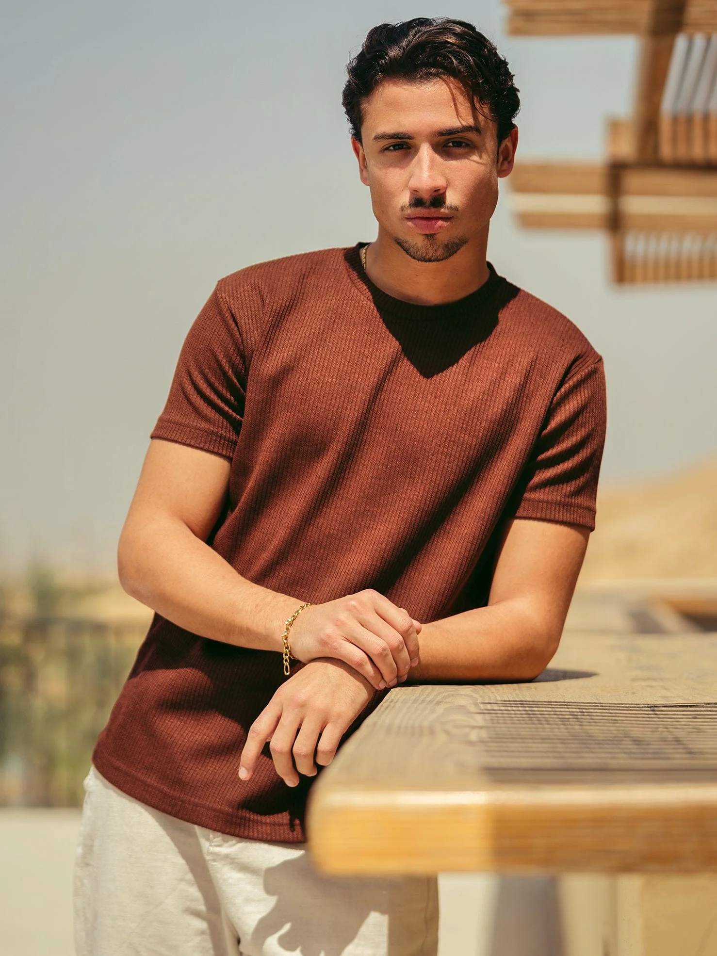 Ribbed Knit T-Shirt - Image 11