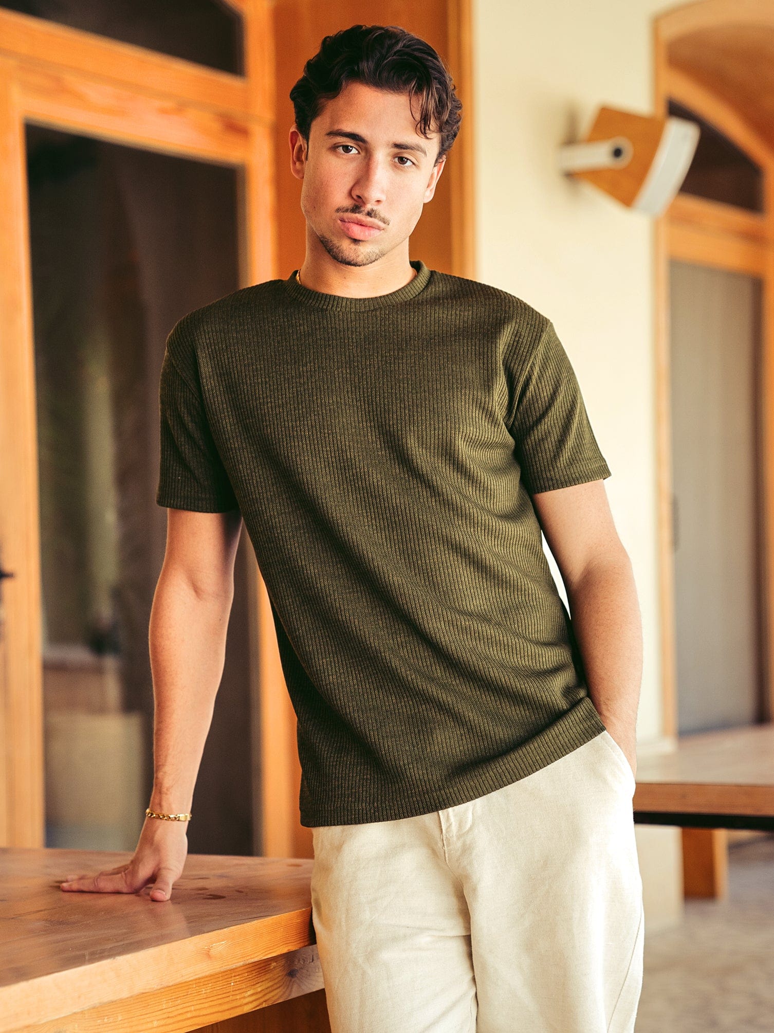 Ribbed Knit T-Shirt - Image 16
