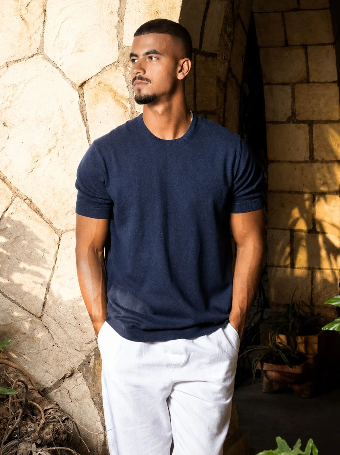 Round Neck Knit T-Shirt - Image 3